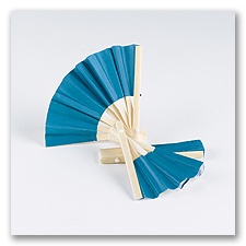 Mini Bamboo Favor Fan - Blue