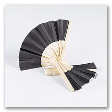 Mini Bamboo Favor Fan - Black