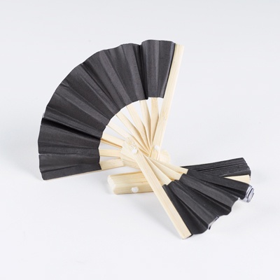 Mini Bamboo Favor Fan - Black
