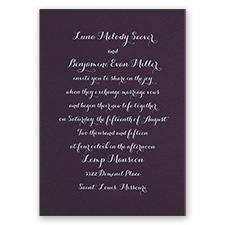 Simply Stunning - Eggplant - Foil Invitation