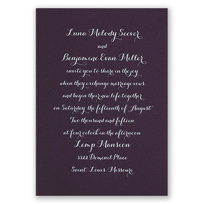Simply Stunning - Eggplant - Foil Invitation