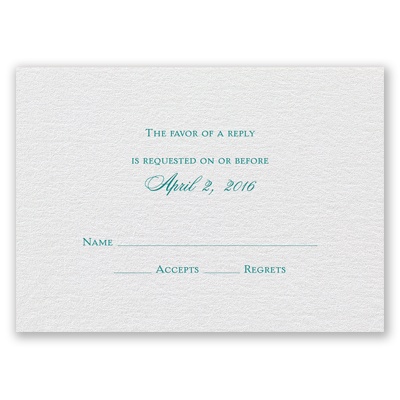 White Shimmer - Foil Response Card and Envelope