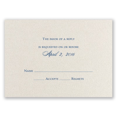 Ecru Shimmer - Foil Response Card and Envelope