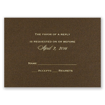 Brown Shimmer - Foil Response Card and Envelope