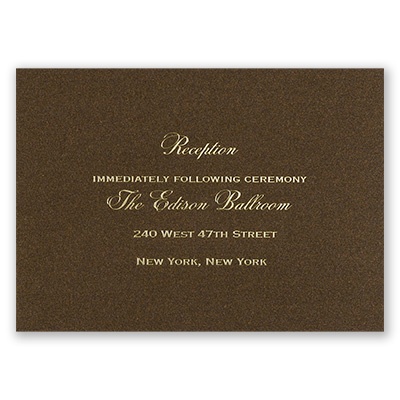 Brown Shimmer - Foil Reception Card