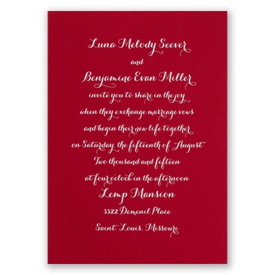 Simply Stunning - Red - Foil Invitation