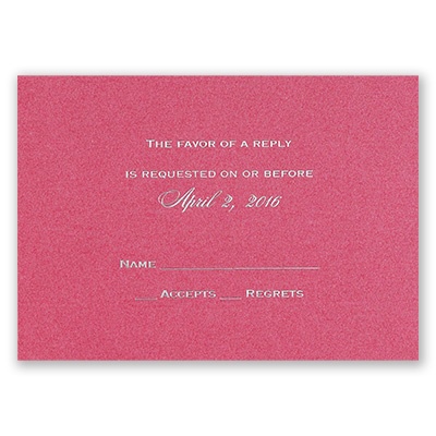 Fuchsia Shimmer - Foil Response Card and Envelope