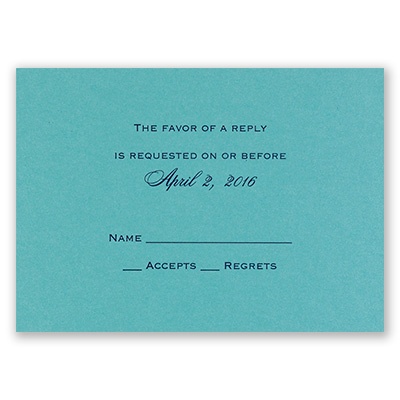 Aqua Shimmer - Foil Response Card and Envelope