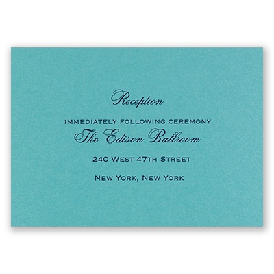 Aqua Shimmer - Foil Reception Card