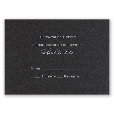 Black Shimmer - Foil Response Card and Envelope