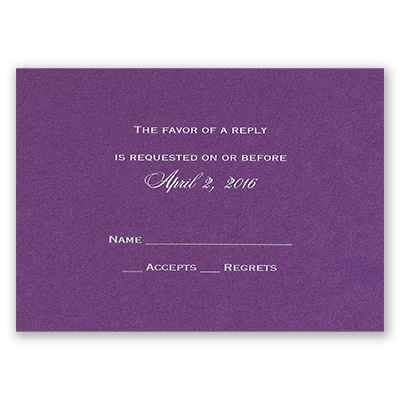 Purple Shimmer - Foil Response Card and Envelope