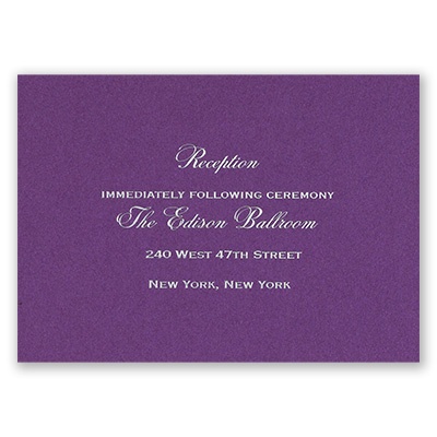 Purple Shimmer - Foil Reception Card