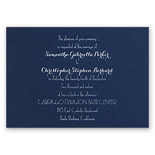 Effortless Beauty - Navy - Foil Invitation