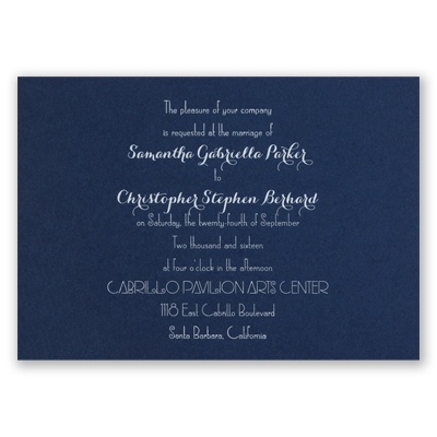 Effortless Beauty - Navy - Foil Invitation