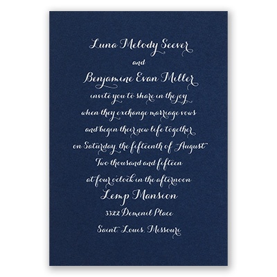 Simply Stunning - Navy - Foil Invitation