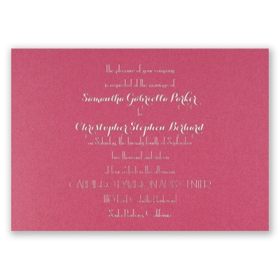 Effortless Beauty - Fuchsia Shimmer - Foil Invitation