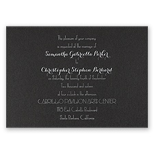 Effortless Beauty - Black Shimmer - Foil Invitation