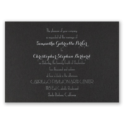 Effortless Beauty - Black Shimmer - Foil Invitation