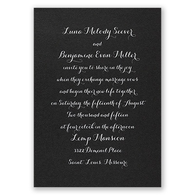 Simply Stunning - Black Shimmer - Foil Invitation