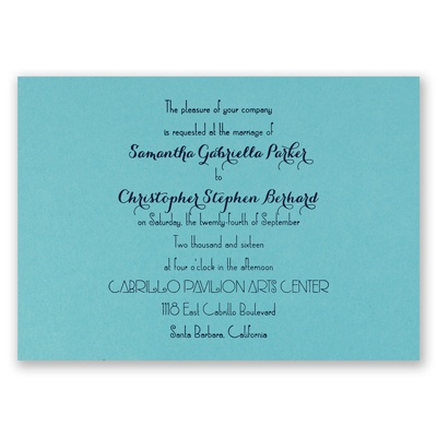 Effortless Beauty - Aqua Shimmer - Foil Invitation