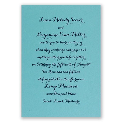 Simply Stunning - Aqua Shimmer - Foil Invitation