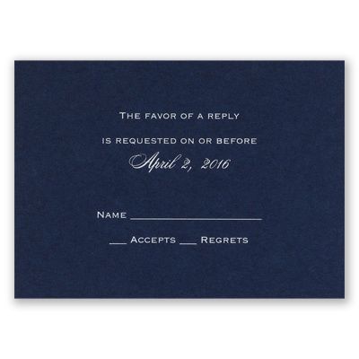 Navy - Foil Response Card and Envelope