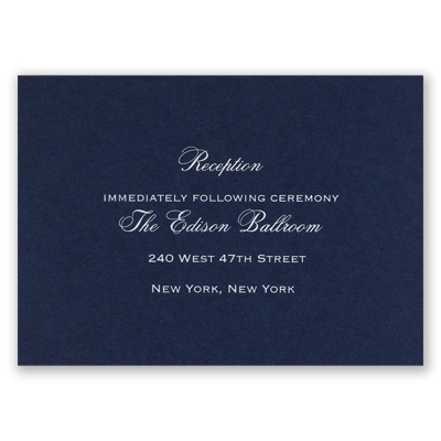 Navy - Foil Reception Card