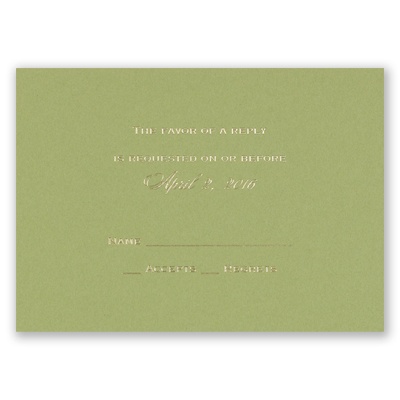 Olive - Foil Response Card and Envelope