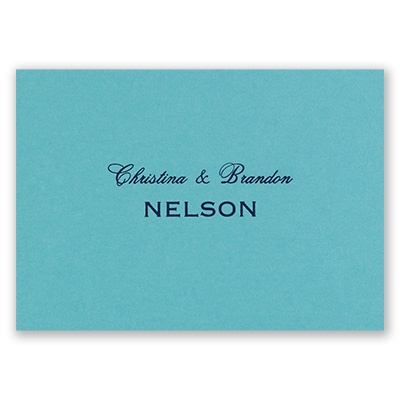 Aqua Shimmer - Foil Note Card and Envelope