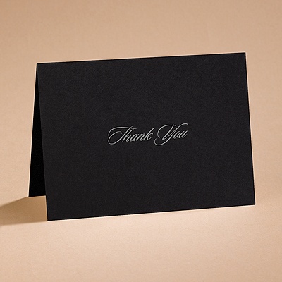 Modern Black - Thank You Card and Envelope