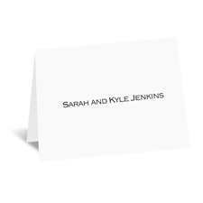 Bright White - Thank You Card and Envelope - Thermography