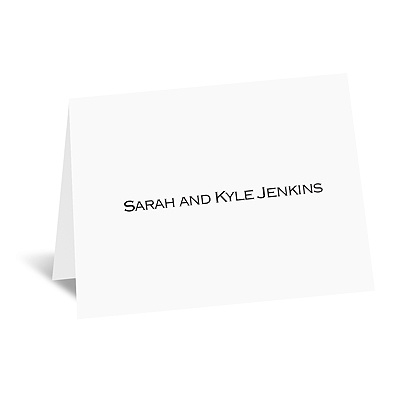 Bright White - Thank You Card and Envelope - Thermography