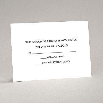 Bright White - Response Card and Envelope - Thermography
