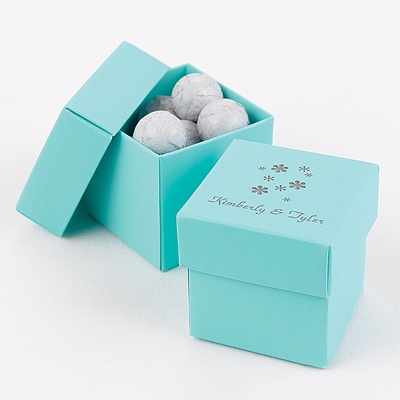 Aqua Two-Piece Favor Boxes