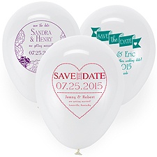 Save the Date Balloon - White