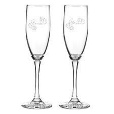Heart Flourish Toasting Flutes