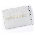 Embroidered Swirls - Ivory Guest Book