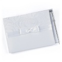 Embroidered Swirls - White Guest Book