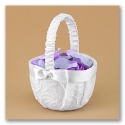 Embroidered Swirls - White Flower Basket