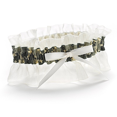 Ruffled Camouflage Wedding Garter