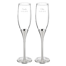 Rhinestone Vines Toasting Flutes