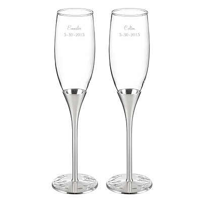 Rhinestone Vines Toasting Flutes