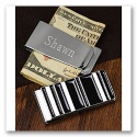 Silver and Black Money Clip