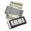 Silver and Leather Money Clip