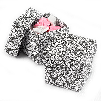 Black and White Damask Two-Piece Favor Boxes