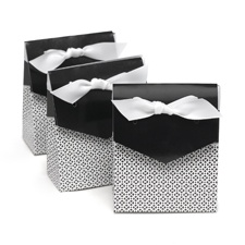 Black Flap Patterned Favor Boxes