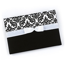 Elegant Black Damask Guest Book