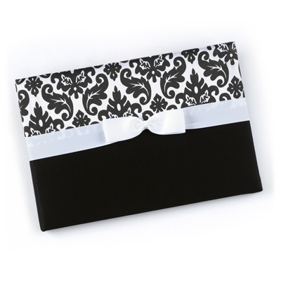 Elegant Black Damask Guest Book
