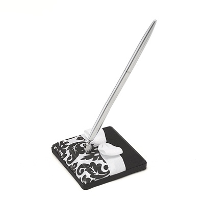 Elegant Black Damask Pen