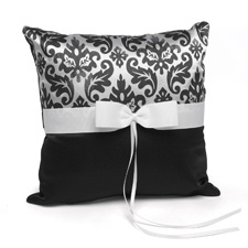 Elegant Black Damask Pillow